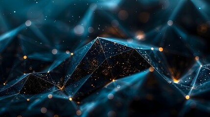 Mesmerizing Futuristic Crystalline Geometric Shapes in Neon Glowing Dark and Iridescent Wallpaper