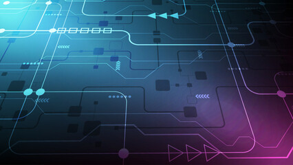 Abstract technology circuit background. Technology concept. 3D Rendering. 