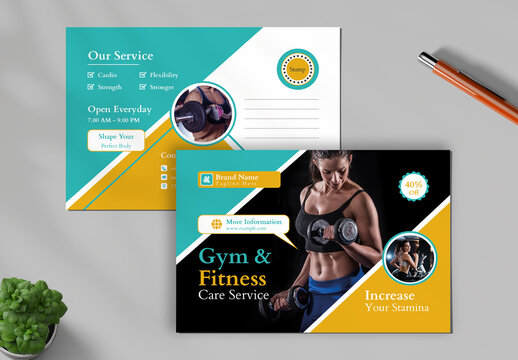 Gym And Fitness Care Service Post Card