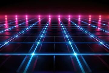 Obraz premium abstract art of a neon synthwave grid background wallpaper design images