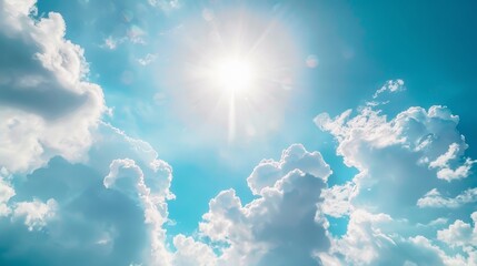 The sky is blue with many clouds