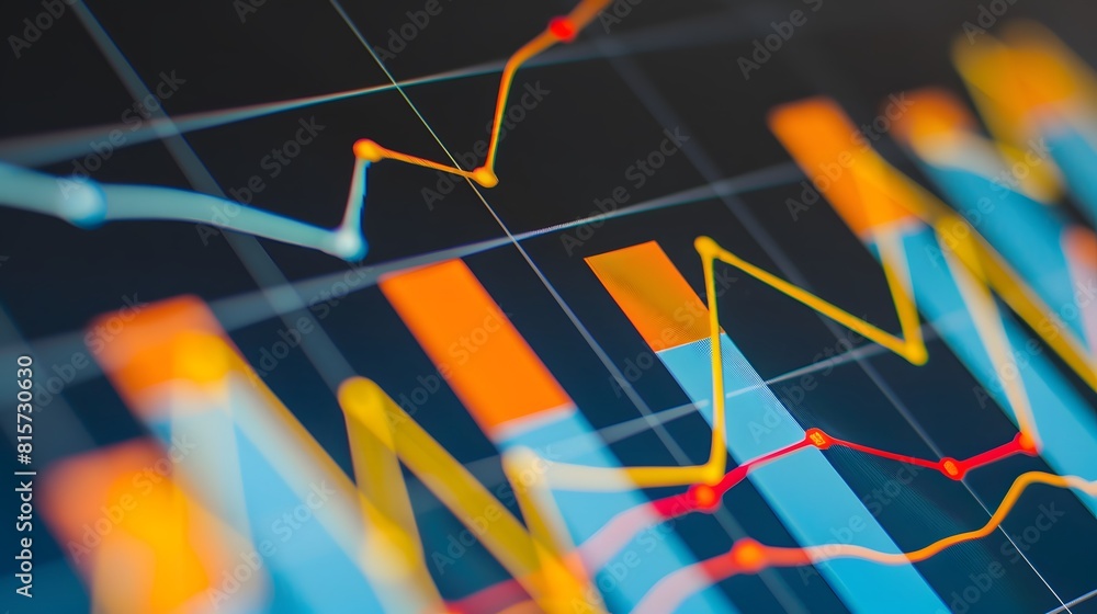 Poster colorful chart background representing statistical analysis
