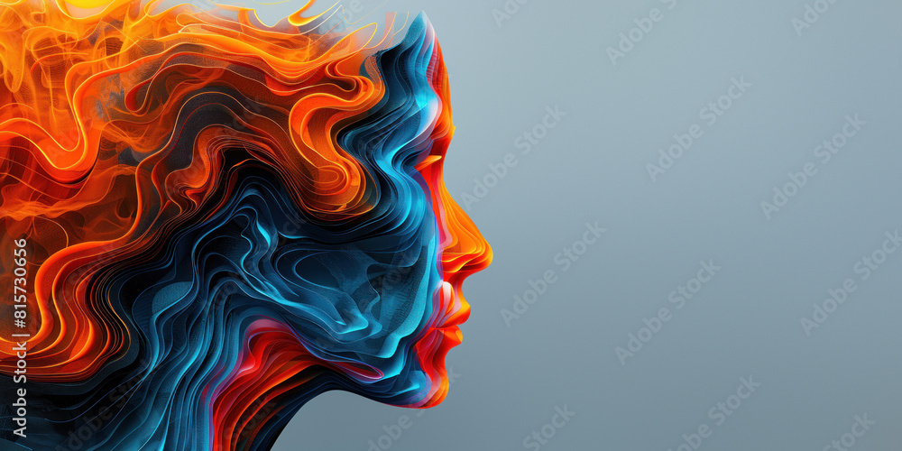 Aufkleber abstract image with face obscured by square