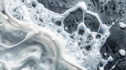 Top-Down Close-Up Photography Featuring White Translucent Liquid