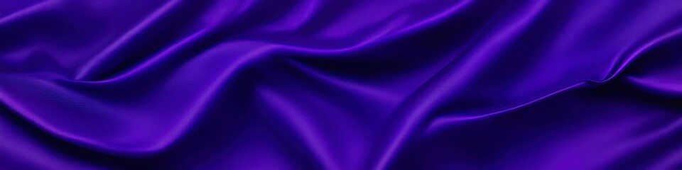 A close-up of purple silk fabric reveals an abstract landscape of rich textures, with the material's glossy finish reflecting a spectrum of muted colors.