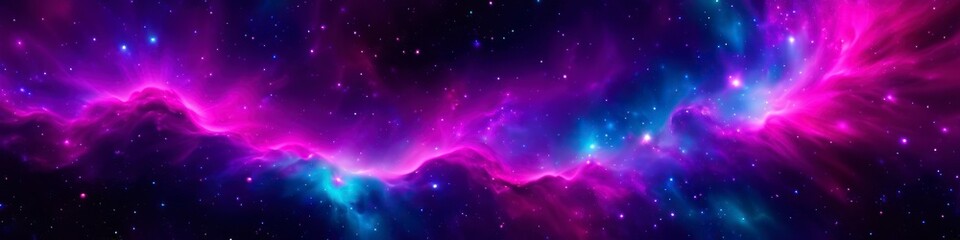 The abstract expanse of space is tinged with shades of pink, where the nebula's misty presence adds a touch of galactic mystery.