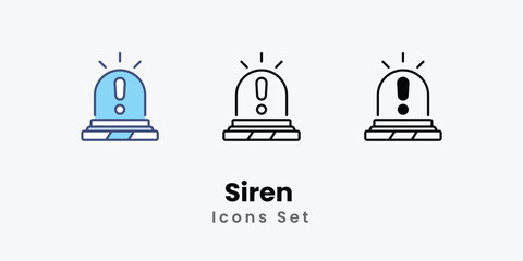 Siren Icons thin line and glyph vector icon stock illustration