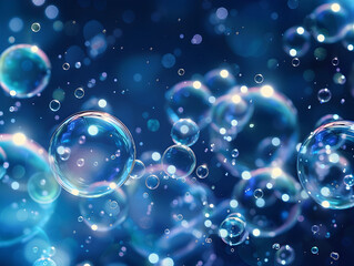 Blue and black bubbles on a dark background