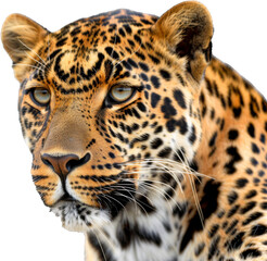 Fototapeta premium Leopard on White Background