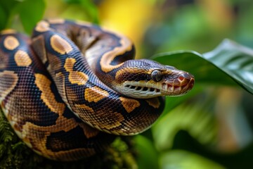 Obraz premium Ball python snake reptile close up