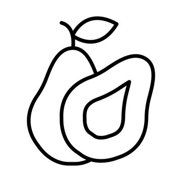 recommend clip art: Avocado line icon