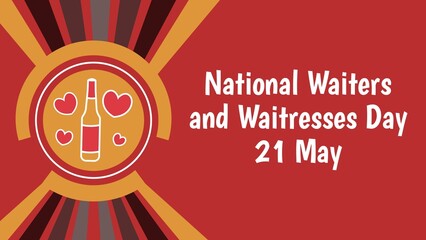 National Waiters and Waitresses Day web banner design illustration 