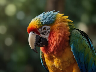 Obraz premium Color parrot and American eagle. 