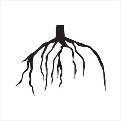 underground tree root cartoon. network structure, foundation soil, water oxygen underground tree root sign. isolated on white background. Vector illustration. EPS 10