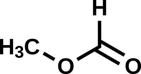 Methyl formate structural formula, vector illustration