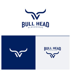 Bull head logo design vector. Bull illustration logo concept