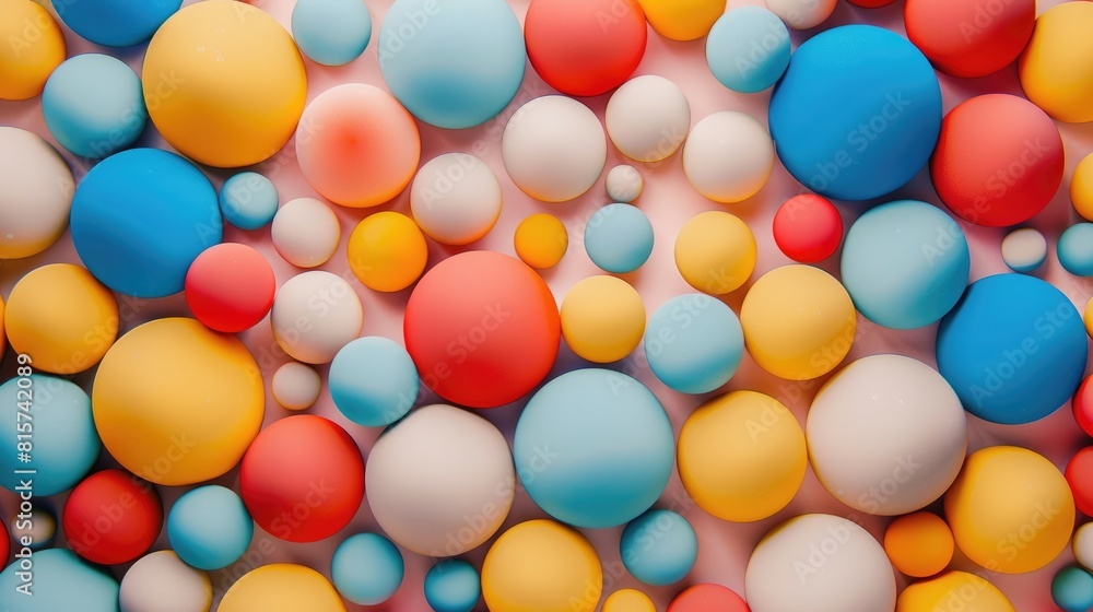 Poster pattern of colorful spherical circular or oval shapes for creating wallpapers textures or background