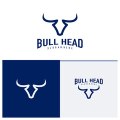 Bull head logo design vector. Bull illustration logo concept