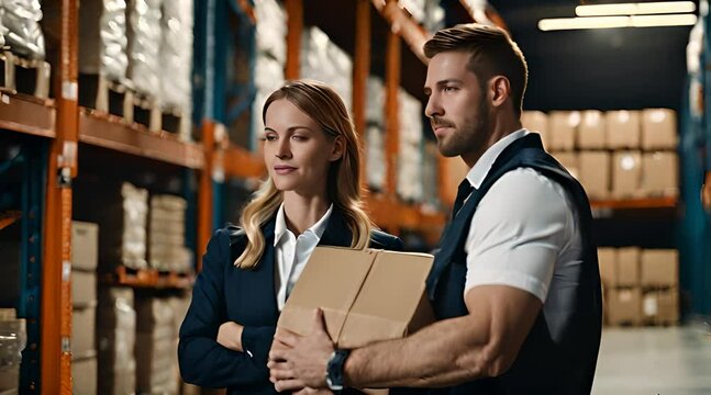 Logistikmitarbeiter im Warenlager