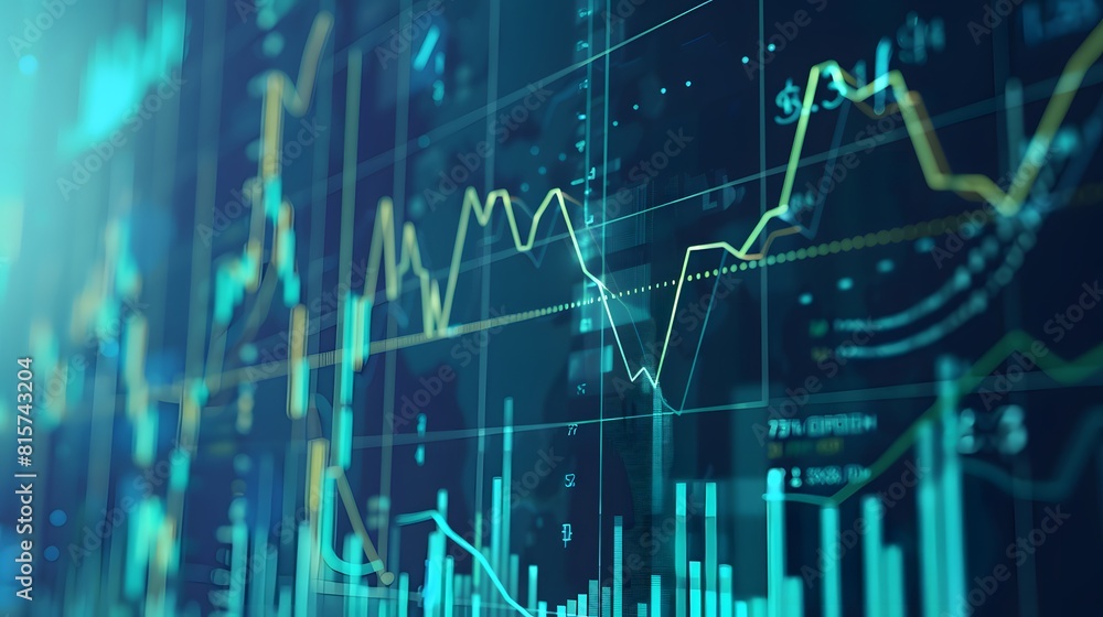 Poster finance data exchange portrayed in a dynamic chart