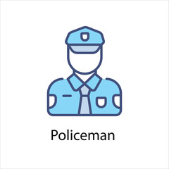 Policeman Vector icon 