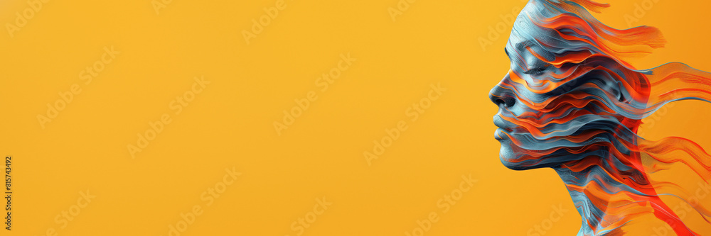 Poster vibrant abstract profile with dynamic waves