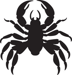 Scorpion Silhouette Vector Illustration White Background
