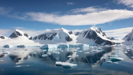 snow covered mountains in winter
