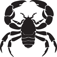 Scorpion Silhouette Vector Illustration White Background
