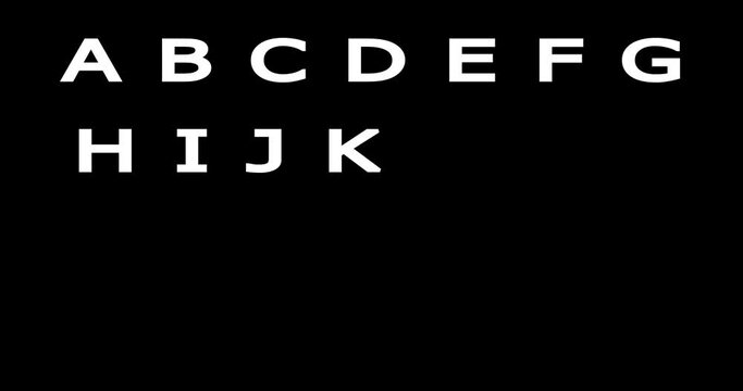 English alphabet.