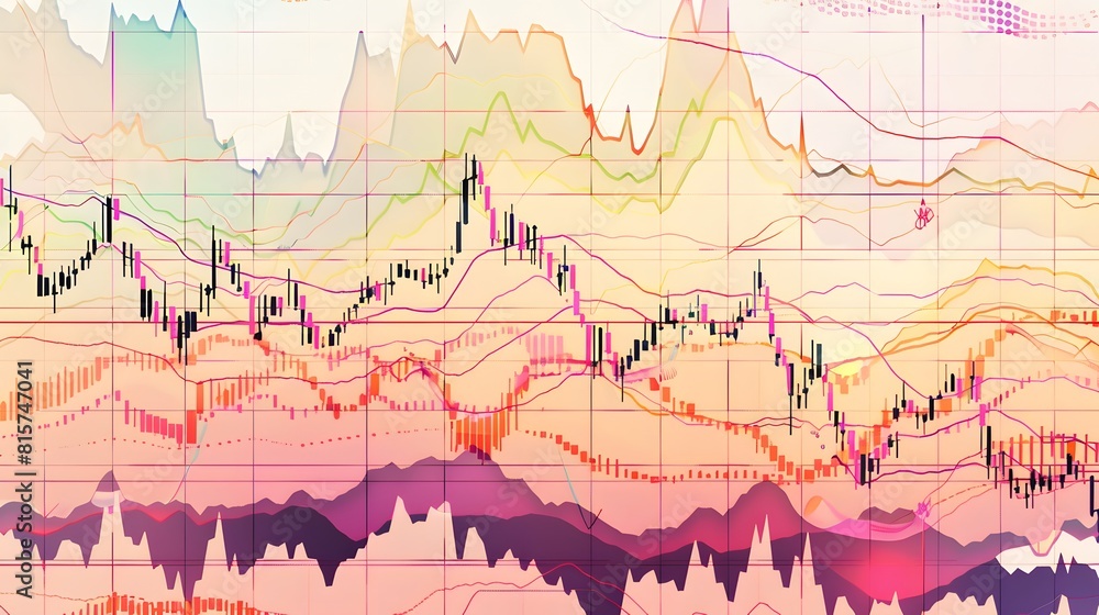 Poster trade patterns depicted in a colorful chart background