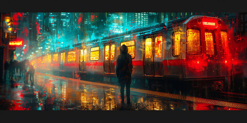Urban Street Photography: Man Waiting at Platform