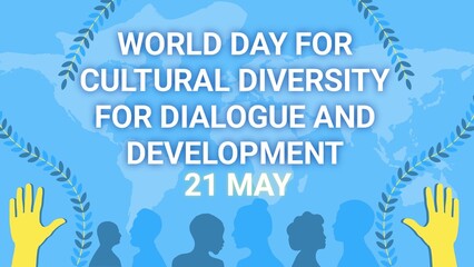 World Day for Cultural Diversity for Dialogue and Development web banner design illustration 