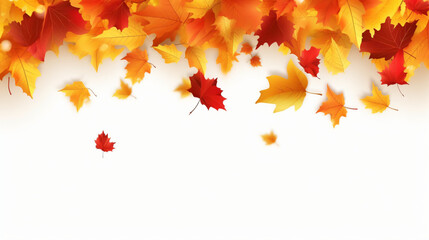 Autumn seasonal background with long horizontal border