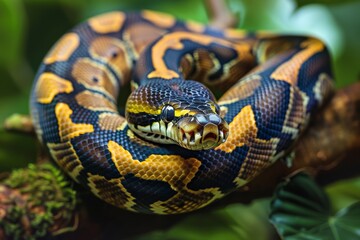 Ball python snake reptile close up