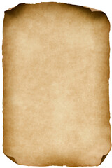 Isolated Old Grungy Vertical Paper Scroll