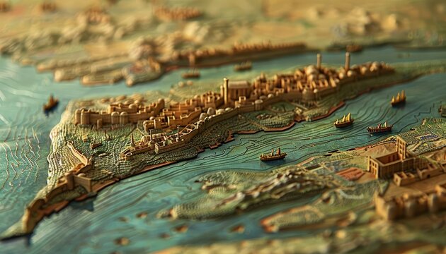 A detailed map of the Sumerian Empire showing major cities like Ur and Uruk, trade routes, and geographical features like the Tigris and Euphrates rivers