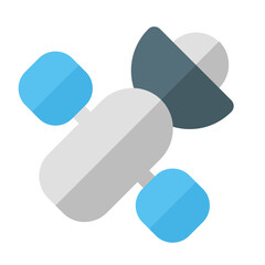 Satellite Icon in Flat Style