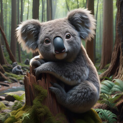 Obraz premium koala bear climbing tree