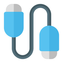 USB Cable Icon in Flat Style