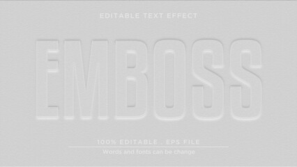 Emboss 3d editable text effect mockup template