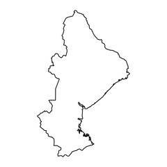 Sofala Province map, administrative division of Mozambique. Vector illustration.