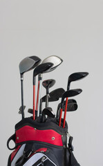 golf bag with golf clubs, golf, golfing, summer sport, summer time