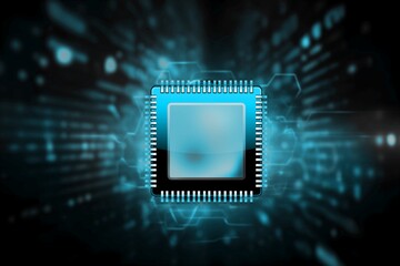 Concept AI technology,  digital chip on circuit board