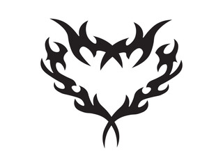 Black fire flame, design element. Tribal style for tattoo, vehicle decoration or another design