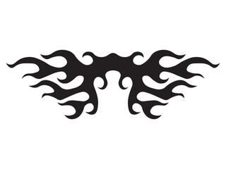 Black fire flame, design element. Tribal style for tattoo, vehicle decoration or another design