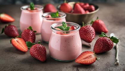 jars of strawberry yogurt