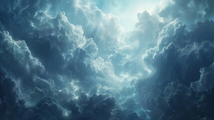 Fototapeta premium beautiful sky with white clouds. The sky is blue and the clouds are fluffy.