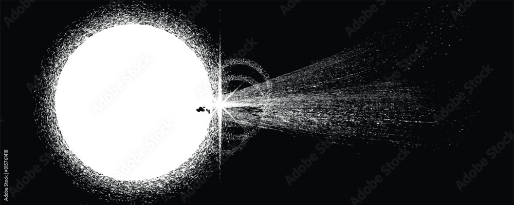 Wall mural sun explosion . solar x flare . big eruption of plasma with magnetic loops . exploding star in space