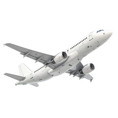 Obraz premium White Passenger airplane. Jet plane flying isolated on white background